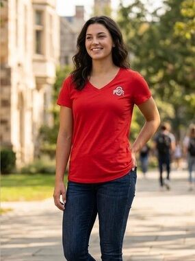 🏈Ohio State Authentic Apparel Like New Woman’s Top Size XL